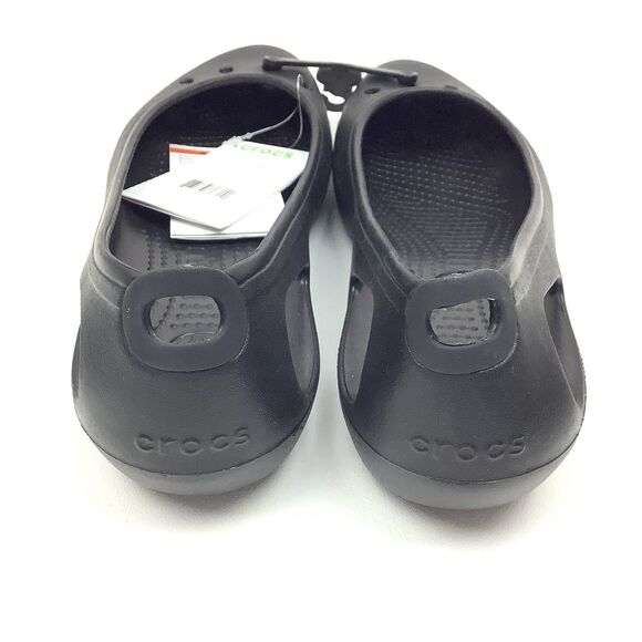 Crocs Kadee Black Slingback Sandals Flat Shoes Slip-on Close Toe Women 10 NEW - Picture 4 of 9